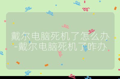 戴爾電腦死機了怎么辦-戴爾電腦死機了咋辦