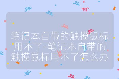 筆記本自帶的觸摸鼠標(biāo)用不了-筆記本自帶的觸摸鼠標(biāo)用不了怎么辦