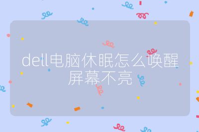 dell電腦休眠怎么喚醒屏幕不亮