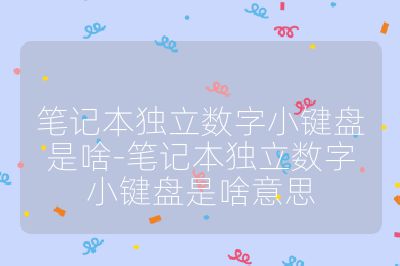 筆記本獨立數字小鍵盤是啥-筆記本獨立數字小鍵盤是啥意思