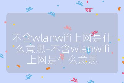 不含wlanwifi上網是什么意思-不含wlanwifi上網是什么意思