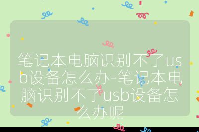 筆記本電腦識別不了usb設備怎么辦-筆記本電腦識別不了usb設備怎么辦呢