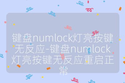 鍵盤numlock燈亮按鍵無反應(yīng)-鍵盤numlock燈亮按鍵無反應(yīng)重啟正常