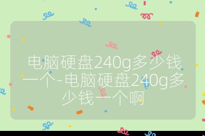 電腦硬盤240g多少錢一個-電腦硬盤240g多少錢一個啊