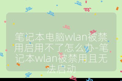 筆記本電腦wlan被禁用啟用不了怎么辦-筆記本wlan被禁用且無法啟動