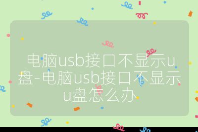 電腦usb接口不顯示u盤-電腦usb接口不顯示u盤怎么辦