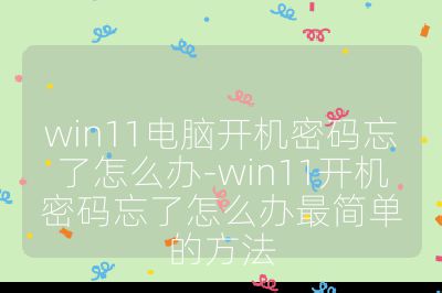 win11電腦開機密碼忘了怎么辦-win11開機密碼忘了怎么辦最簡單的方法