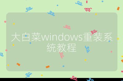大白菜windows重裝系統教程