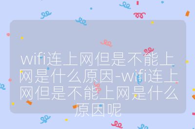 wifi連上網但是不能上網是什么原因-wifi連上網但是不能上網是什么原因呢