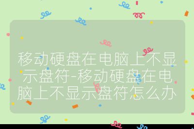 移動硬盤在電腦上不顯示盤符-移動硬盤在電腦上不顯示盤符怎么辦