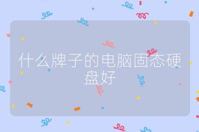 什么牌子的電腦固態硬盤好