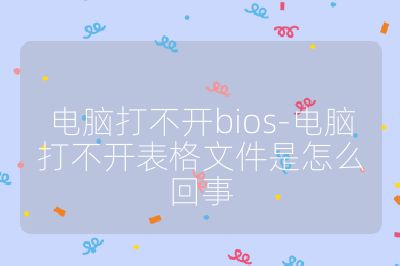 電腦打不開bios-電腦打不開表格文件是怎么回事