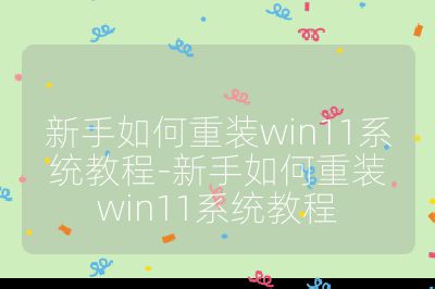 新手如何重裝win11系統教程-新手如何重裝win11系統教程