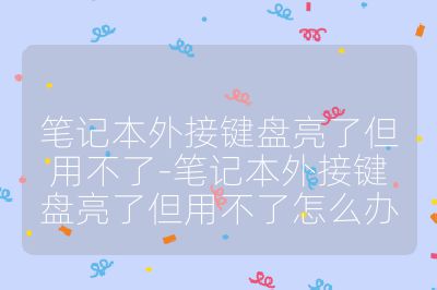 筆記本外接鍵盤亮了但用不了-筆記本外接鍵盤亮了但用不了怎么辦