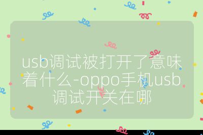 usb調試被打開了意味著什么-oppo手機usb調試開關在哪