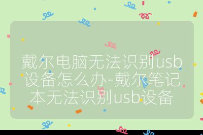 戴爾電腦無法識別usb設備怎么辦-戴爾筆記本無法識別usb設備