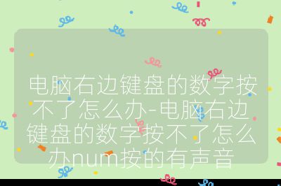 電腦右邊鍵盤的數字按不了怎么辦-電腦右邊鍵盤的數字按不了怎么辦num按的有聲音