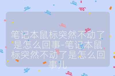 筆記本鼠標(biāo)突然不動(dòng)了是怎么回事-筆記本鼠標(biāo)突然不動(dòng)了是怎么回事兒